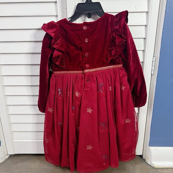 JoJo maman bebe Christmas 🎄Red Cherry Sequin Party Dress Girls 18-24months -NEW - Picture 5 of 7